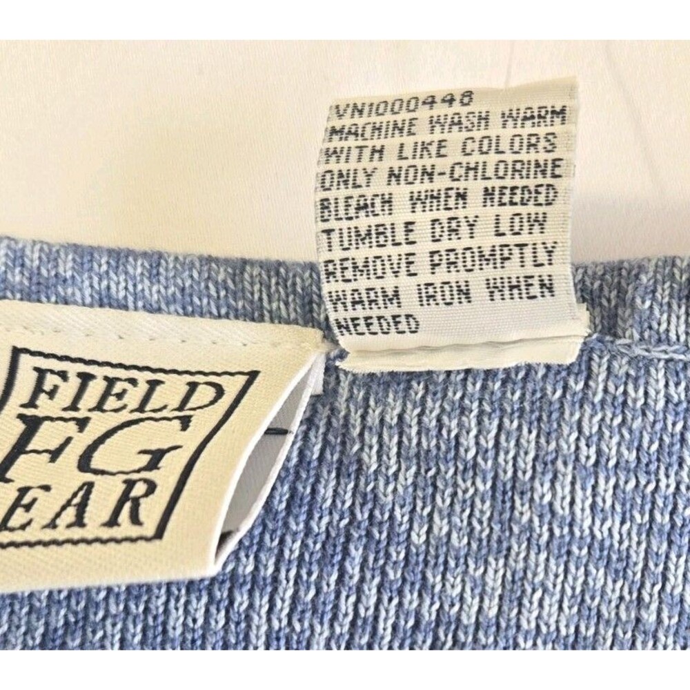 VTG Field Gear Sweater L 100% Cotton Made in Australia NWT Deadstock Blue V-Neck - Picture 9 of 10